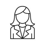 vector business woman line black icon